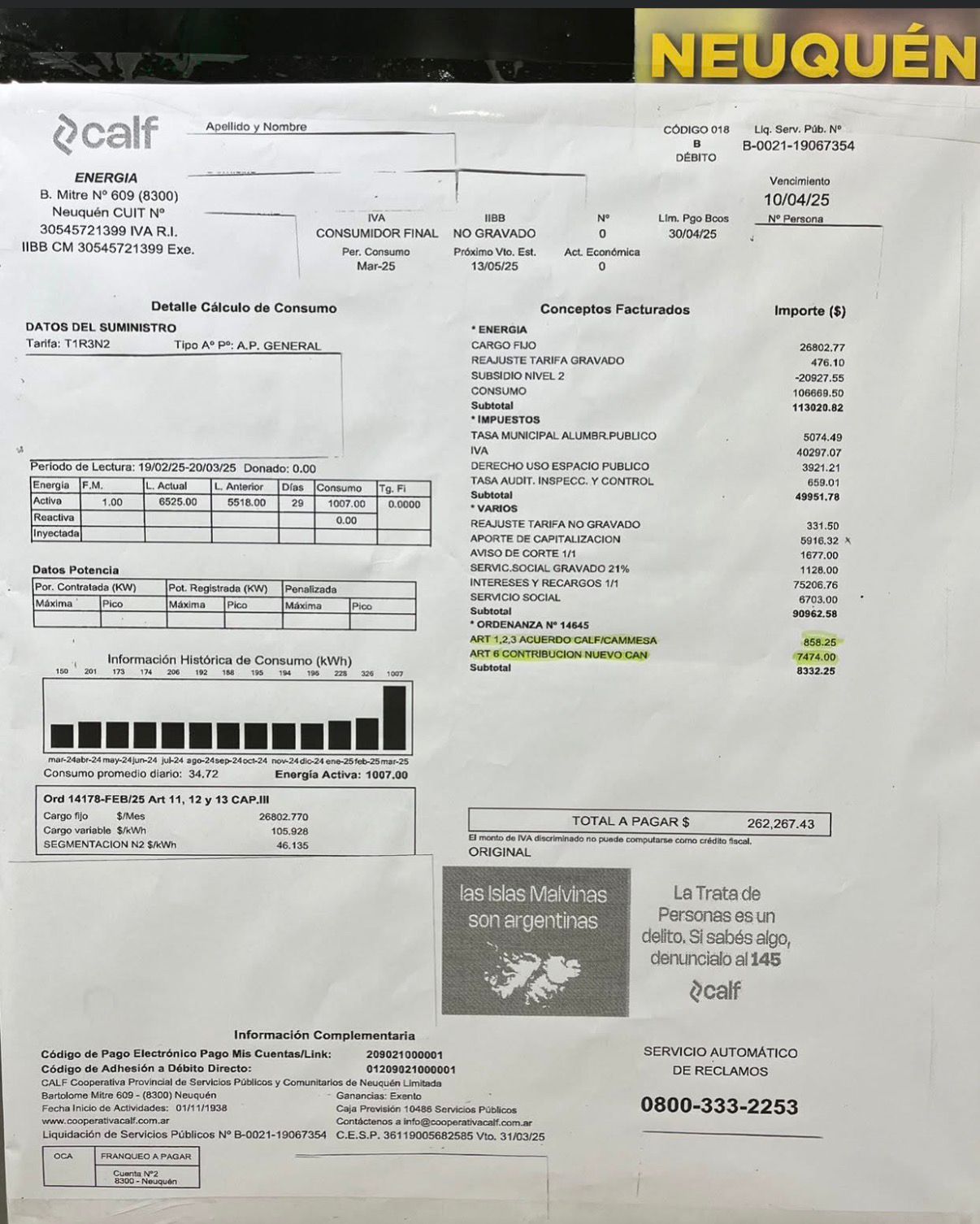 ¿Sabemos los neuquinos lo que estamos pagando en la factura de CALF? - Imagen 1